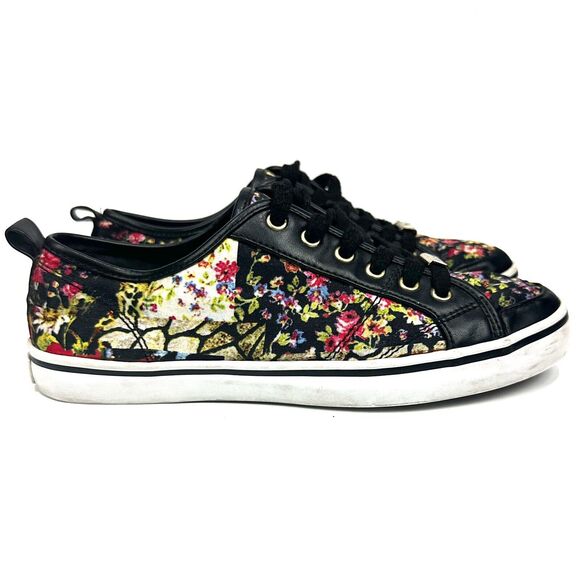 GUESS WGGOODLY Womens Floral M Sneakers, Fabric, Leather Trim Sz 7M - Picture 2 of 11